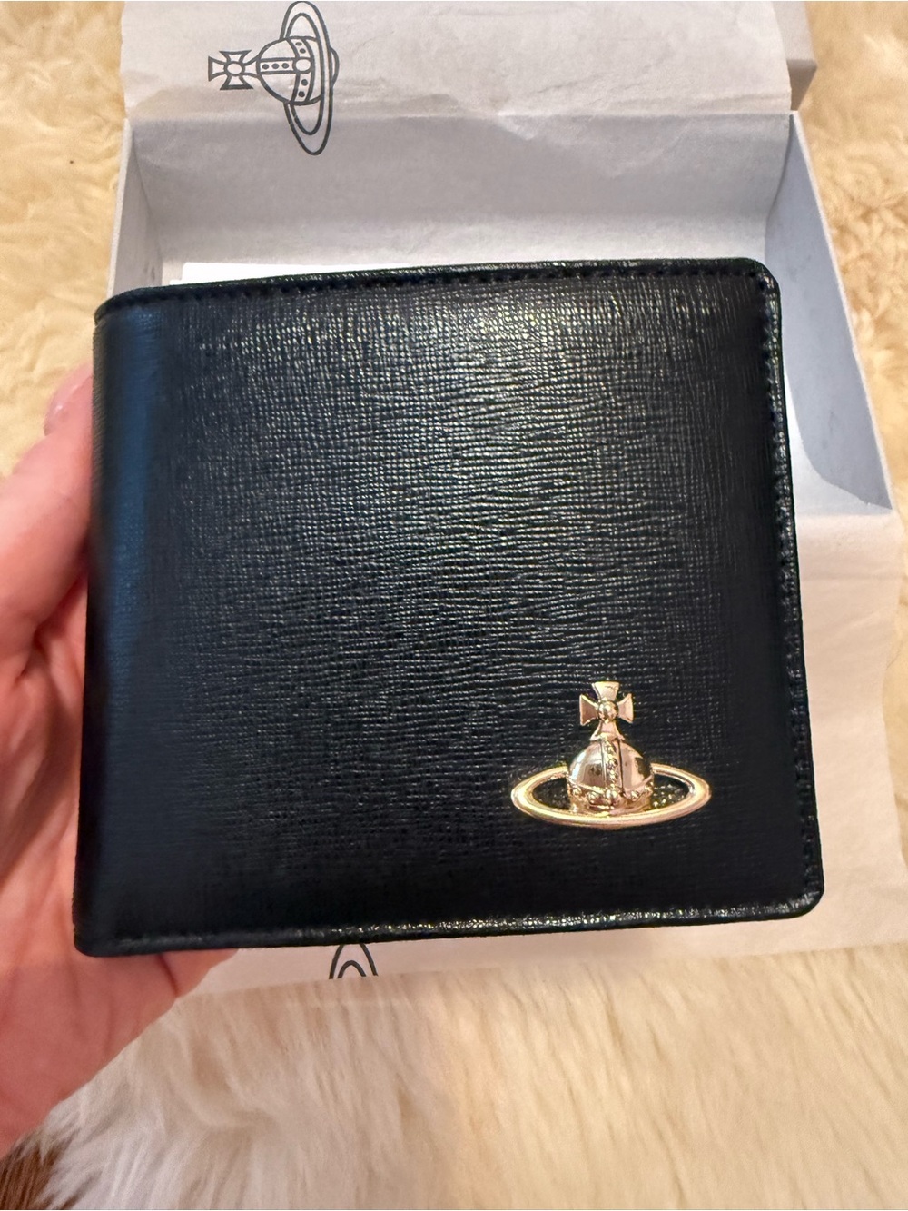 Vivienne Westwood Black Saffiano Wallet with Coin Pocket - Picture 4 of 9